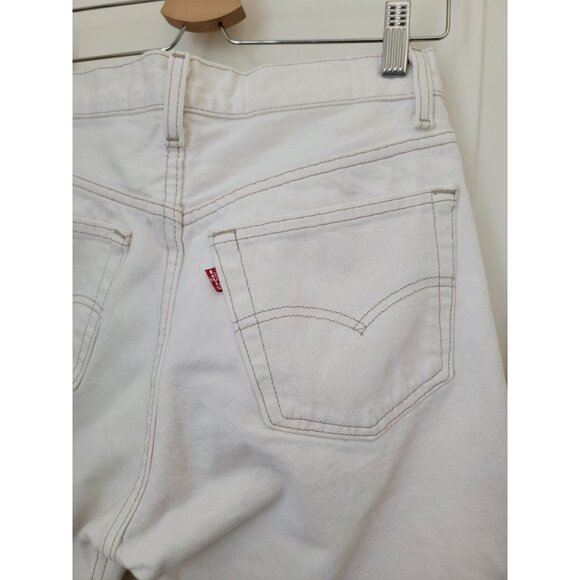 Vintage 90s Levi's 501 White Button-Fly Straight-Leg Denim Jeans Men's Sz 31 USA - Picture 4 of 7